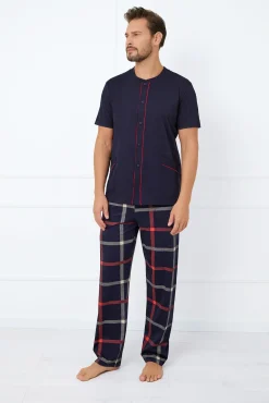 Nelson piżama męska krótki rękaw, długie spodnie